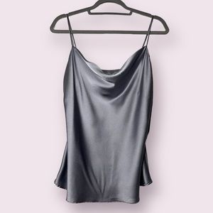 Glamorous Gray Satin Camisole